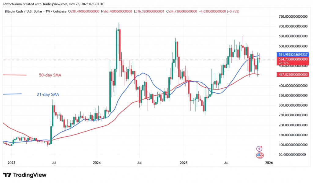 BCHUSD_(Weekly Chart) - NOV.28, 2025 BCHUSD_(Weekly Chart) - NOV.28, 2025