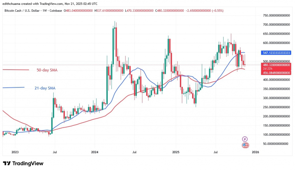 BCHUSD_(Weekly Chart) - NOV.21, 2025 BCHUSD_(Weekly Chart) - NOV.21, 2025