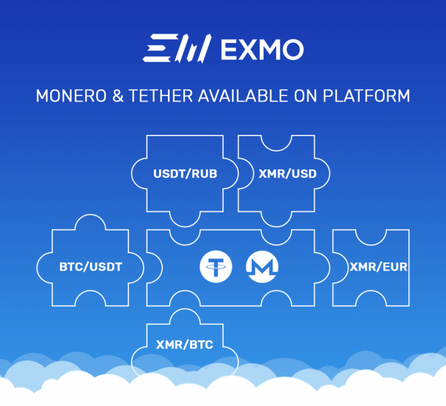 Monero and Tether on EXMO