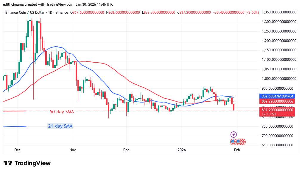 BNBUSD_ (Daily Chart) - JAN.30, 2026