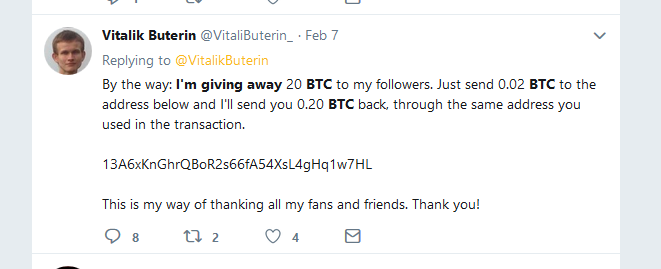 Scam Twitter Vitalik Buterin