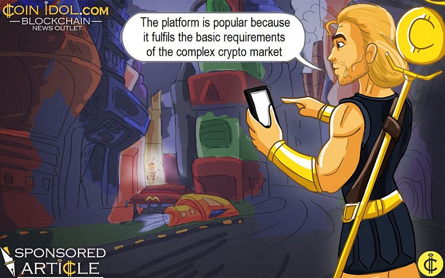 The platform is popular because it fulfils the basic requirements of the complex crypto market