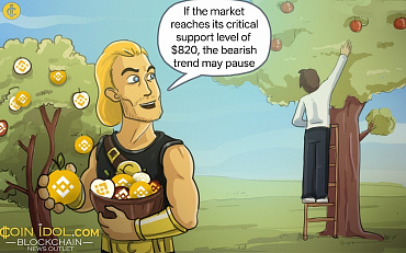 Coinidol.com: BNB Revisits Its Low of $820