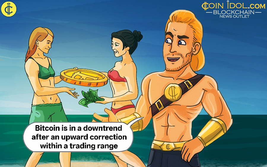 Bitcoin is in a downtrend after an upward correction within a trading range