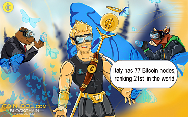 Italy has 77 Bitcoin Nodes, Ranking 21st  in the World by Support of Innovations 